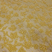 Broderie tip dantela cu perle/margele si paiete B50 - Galben