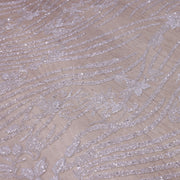 Broderie de lux tip dantela din margele   C24 - Argintiu