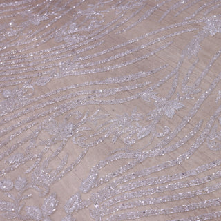 Broderie de lux tip dantela din margele   C24 - Argintiu