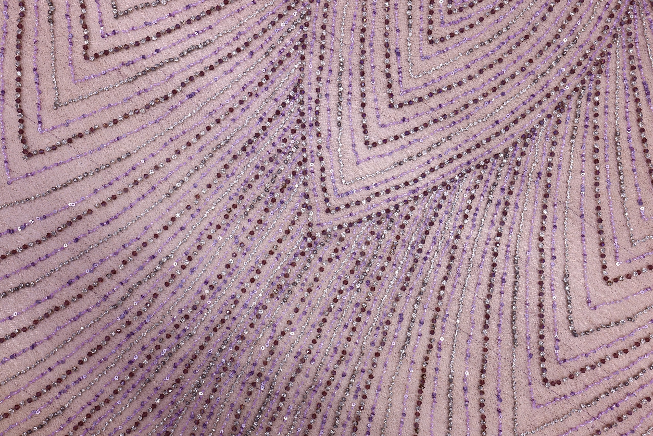 Broderie de lux tip dantela cu strasuri/pietre pretioase E61 - Mov