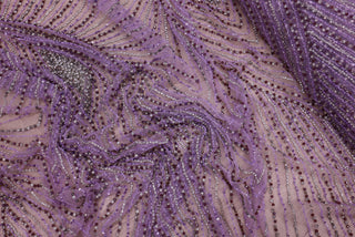 Broderie de lux tip dantela cu strasuri/pietre pretioase E61 - Mov