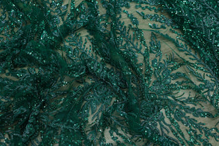 Broderie tip dantela cu perle/margele si paiete B53 - Verde