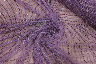 Broderie de lux tip dantela cu strasuri/pietre pretioase E61 - Mov