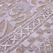 Broderie de lux tip dantela cu cristale si margele cusute manual C29 - Argintiu