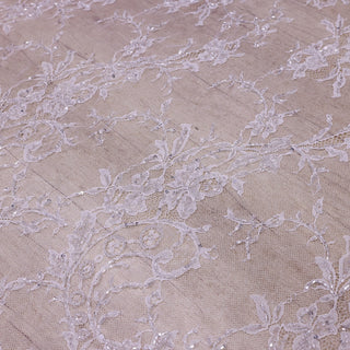 Dantelă Chantilly accesorizată manual în India D13 - Alb