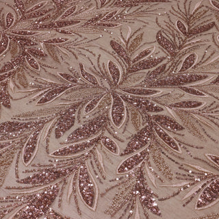 Broderie tip dantela cu perle/margele si paiete B58 - Bej