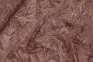 Broderie tip dantela cu perle/margele si paiete B58 - Bej