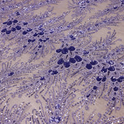 Broderie tip dantela cu perle/margele si paiete B62 - Mov