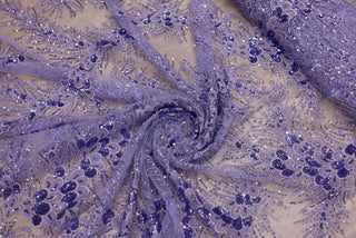 Broderie tip dantela cu perle/margele si paiete B62 - Mov