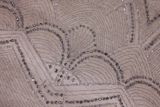 Broderie de lux tip dantela cu pietre pretioase, margele si paiete  C34 - Argintiu
