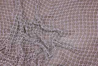 Broderie de lux tip plasa cu perle si pietre pretioase C35 - Alb