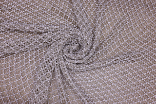 Broderie de lux tip plasa cu perle si pietre pretioase C35 - Alb