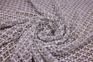 Broderie de lux tip plasa cu perle si pietre pretioase C35 - Alb