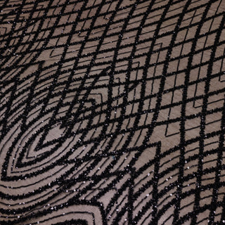 Broderie tip dantela cu perle/margele si paiete B72 - Negru