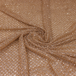 Broderie tip dantela cu perle/margele si paiete M4 - Auriu