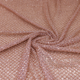 Broderie tip dantela cu perle/margele si paiete M4 - Roze Gold