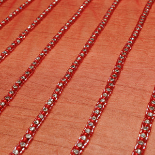 Broderie de lux tip dantela cu strasuri/pietre pretioase A3 - Rosu