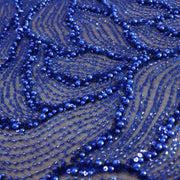 Broderie tip dantela cu perle A1 - albastru regal