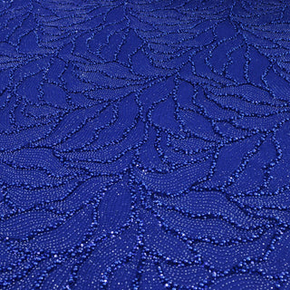 Broderie tip dantela cu perle A1 - albastru regal