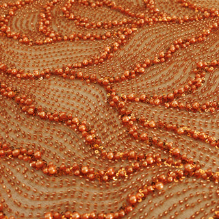 Broderie tip dantela cu perle A1 - portocaliu