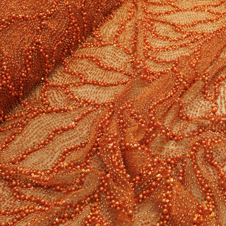 Broderie tip dantela cu perle A1 - portocaliu