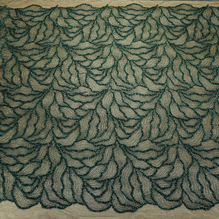 Broderie tip dantela cu perle A1 - verde smarald