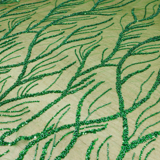 Broderie tip dantela cu perle/margele si paiete M9 - Verde