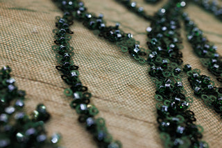 Broderie de lux tip dantela cu paiette D82 - Verde Inchis