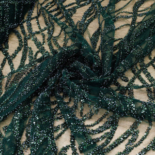 Broderie de lux tip dantela cu paiette D82 - Verde Inchis