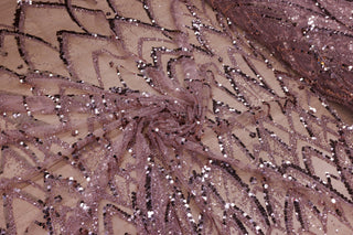 Broderie tip dantela cu perle/margele si paiete A31 - Roz