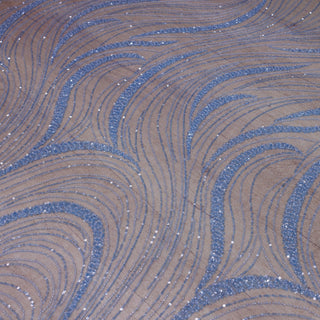 Broderie tip dantela cu perle/margele si paiete A33 - Bleu.
