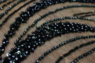 Broderie tip dantela cu perle/margele si paiete A33 - Verde