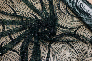 Broderie tip dantela cu perle/margele si paiete A33 - Verde