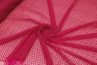 Broderie tip dantela cu margele si paiete A34 - Roz Fucsia