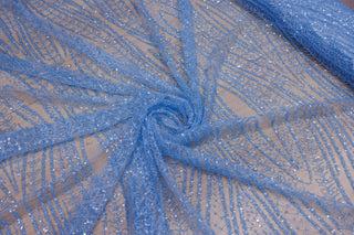 Broderie tip dantela cu perle/margele si paiete A36 - Bleu.