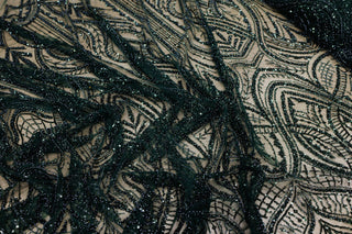 Broderie tip dantela cu perle/margele si paiete A22 - Verde