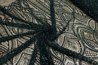 Broderie tip dantela cu perle/margele si paiete A22 - Verde