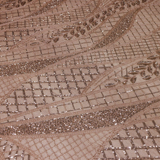 Broderie tip dantela cu perle/margele si paiete A50 - Auriu