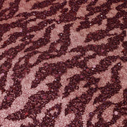 Broderie de lux tip dantela cu margele si paiete cusute manual A80 - Visiniu