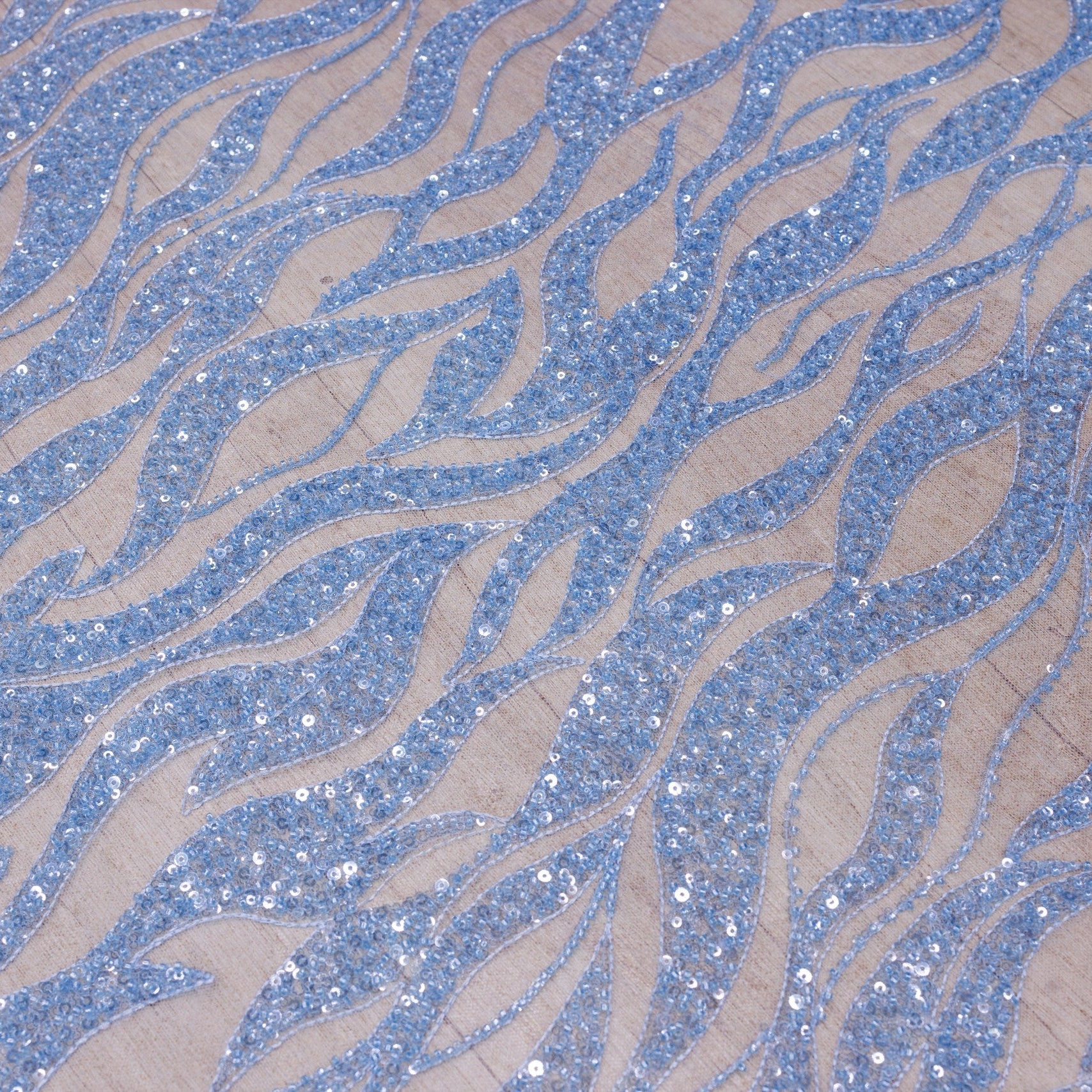 Broderie de lux B35 Bleu la metru