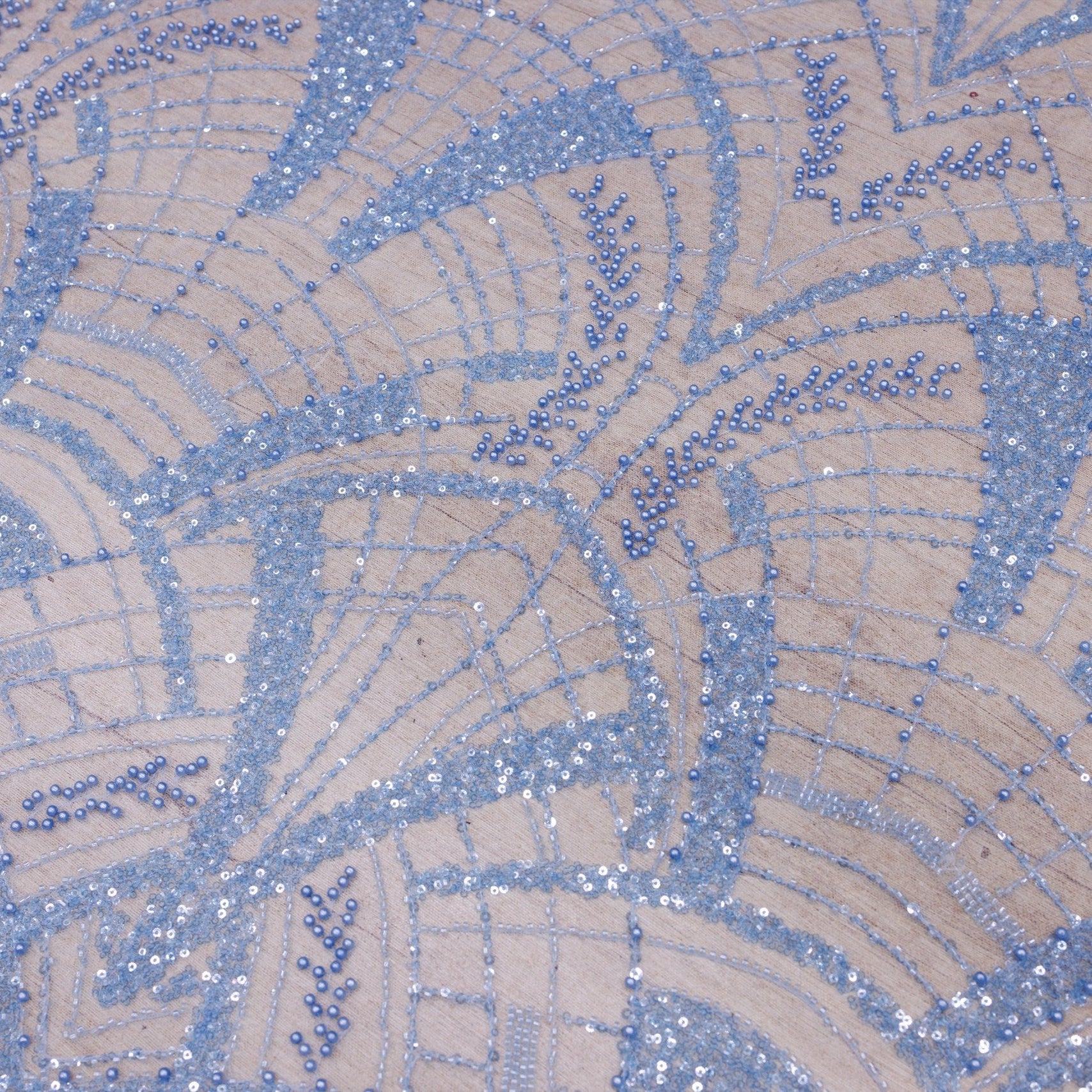 Broderie A17 Bleu la metru