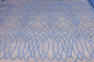 Broderie tip dantela cu perle/margele si paiete A83 - Bleu
