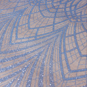 Broderie tip dantela cu perle/margele si paiete A83 - Bleu