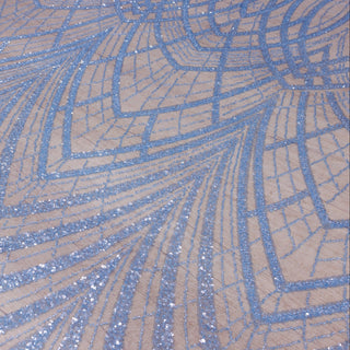 Broderie tip dantela cu perle/margele si paiete A83 - Bleu