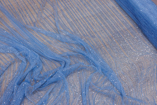 Broderie tip dantela cu perle/margele si paiete A63 - Bleu.