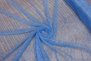 Broderie tip dantela cu perle/margele si paiete A63 - Bleu.