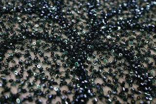 Broderie tip dantela cu perle/margele si paiete A69 - Verde