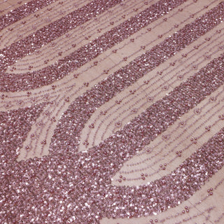Broderie tip dantela cu margele si paiete A70 - Roz