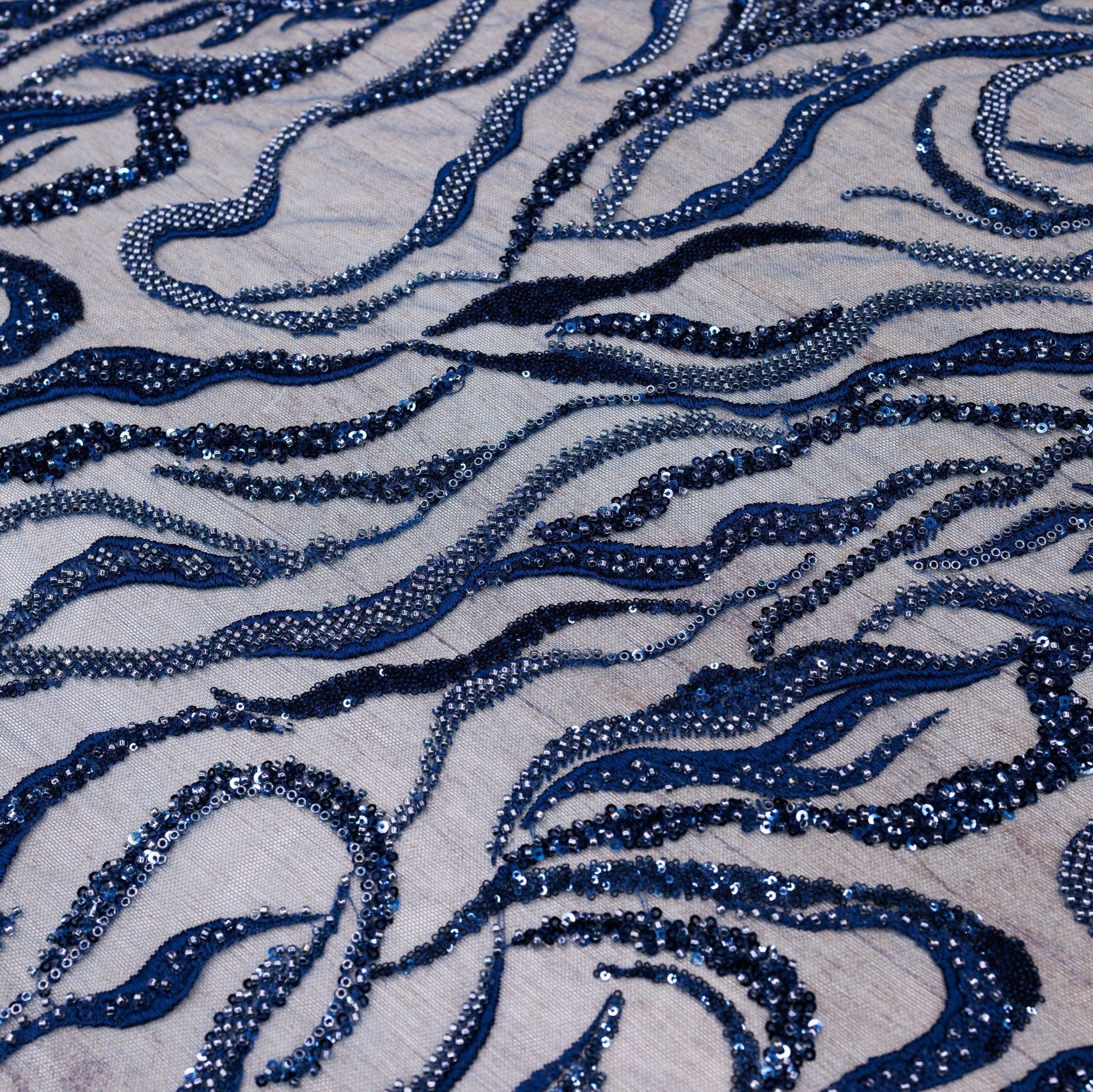 Broderie de lux B65 Bleumarin la metru
