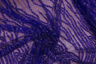 Broderie tip dantela cu perle/margele si paiete B6 - Mov